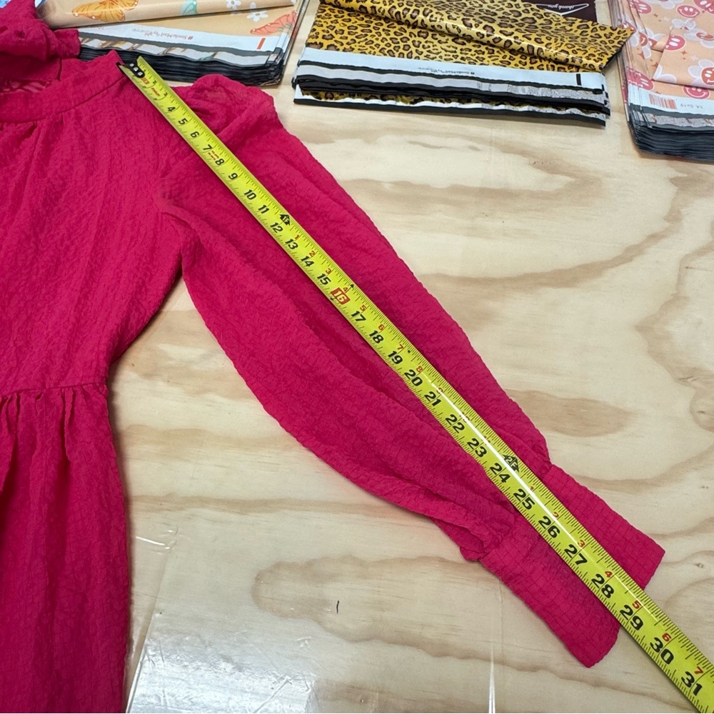 $328 Trina Turk Bloom Mockneck Minidress Radio City Rose Flowy A-line Sz 12 - Picture 15 of 16
